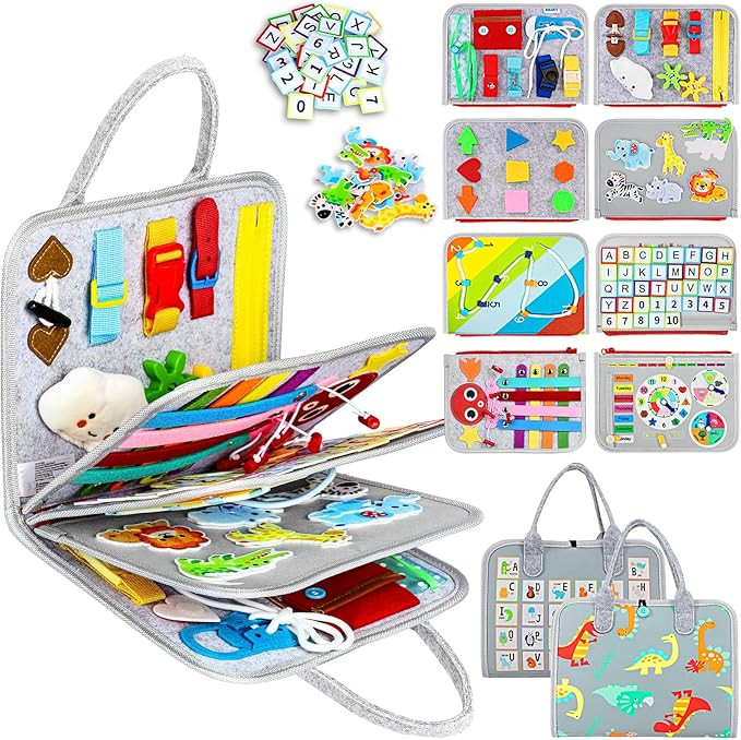 Esjay Toddler Busy Board Montessori Toys for Boys Girls, Sensory Book Educational Activities for ... | Amazon (US)