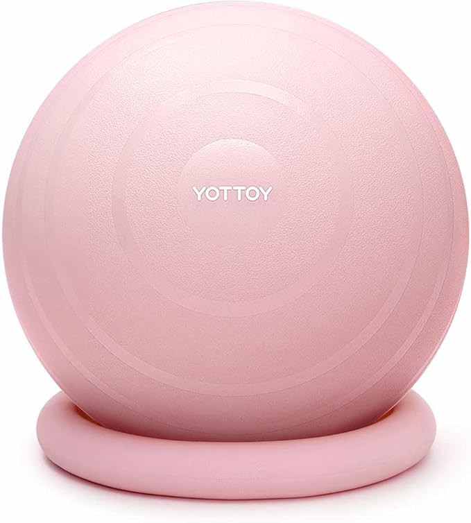 YOTTOY Exercise Ball Chair with Base,Yoga Ball Chair for Home Office Desk, Stability Ball & Fitne... | Amazon (US)