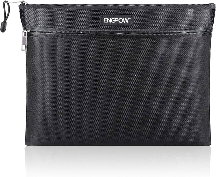 Fireproof Document Bag Two Pockets Two Zippers,ENGPOW Fireproof Safe Bag 13.4"x 10.2" Waterproof ... | Amazon (US)