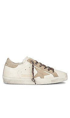 Golden Goose Super-Star Sneaker in Creamy White & Taupe from Revolve.com | Revolve Clothing (Global)