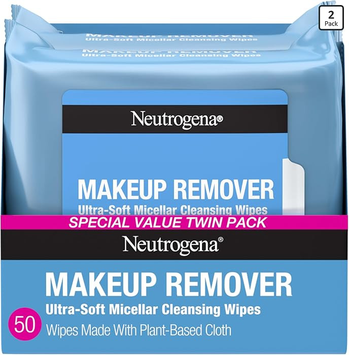 Neutrogena Makeup Remover Wipes Micellar Alcohol-Free Face Towelettes Remove Waterproof Mascara &... | Amazon (US)