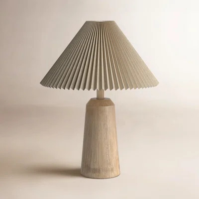 Anirudh 20.5" Rustic Scandinavian Resin/Iron Lighthouse LED Table Lamp with Pleated Shade | Wayfair North America