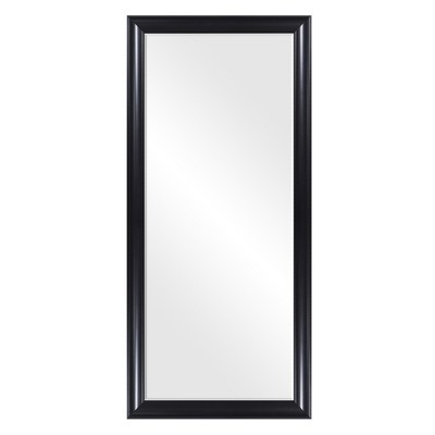 24"x58" Beveled Leaner in Classic Black Polywood Frame Floor Mirror Black - Patton Wall Decor | Target