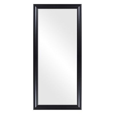 24"x58" Beveled Leaner in Classic Black Polywood Frame Floor Mirror Black - Patton Wall Decor | Target