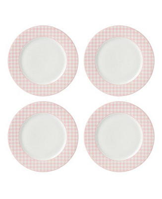 Gingham Dinner Plates, Set of 4 | Macy's