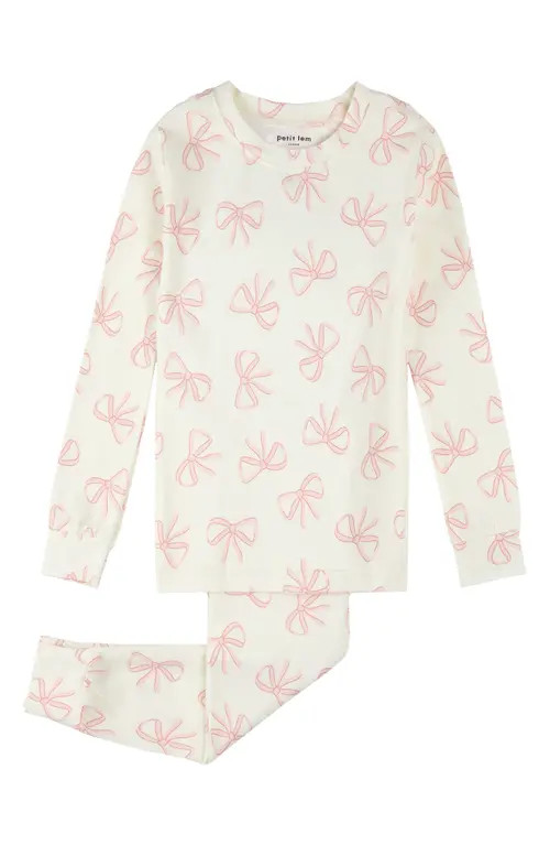 Petit Lem Kids' Print Fitted Two-Piece Pajamas in Bei-Beige at Nordstrom, Size 3T | Nordstrom