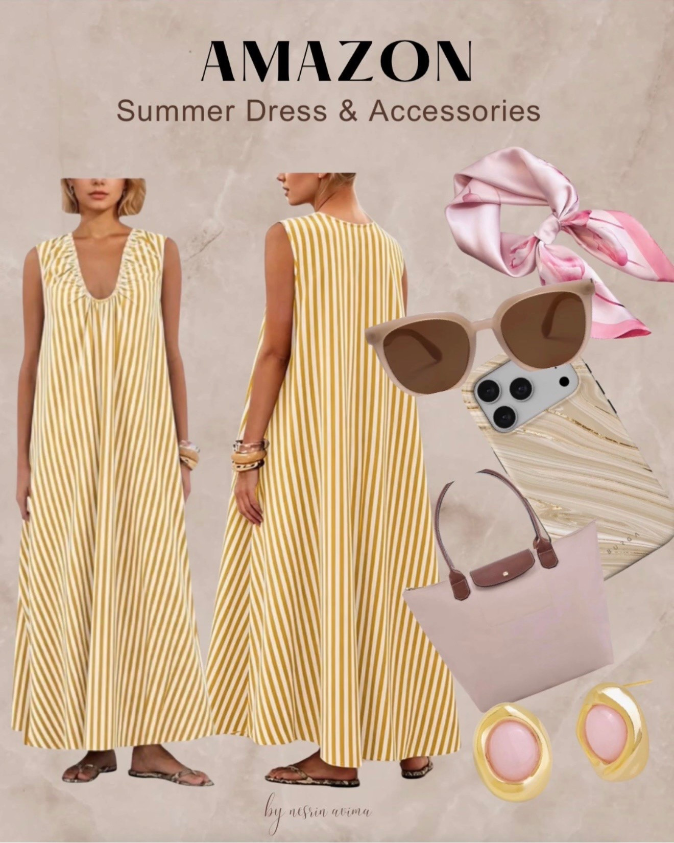 Summer dress

Maxi dress
Yellow dress 
Resort wear 
Resort dress 
Yellow and pink
Blush tote bag