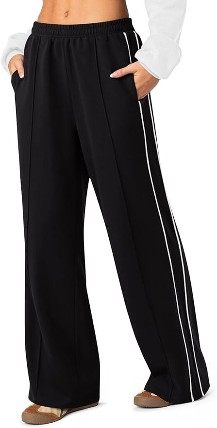 LASLULU Womens Wide Leg Sweatpants Baggy Straight Leg Sweatpants Y2K Dance Pants Gym Athletic Swe... | Amazon (US)