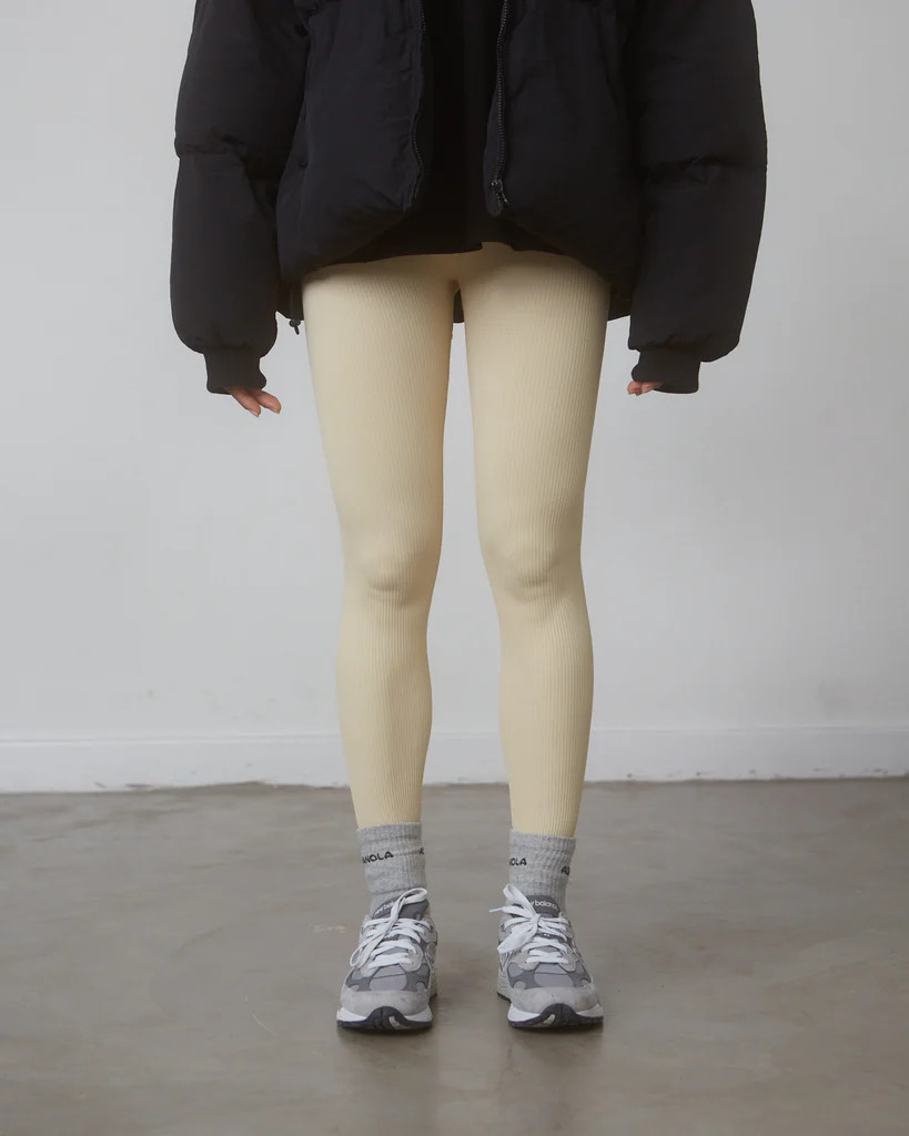 Rib Leggings - Biscuit Cream | Adanola UK