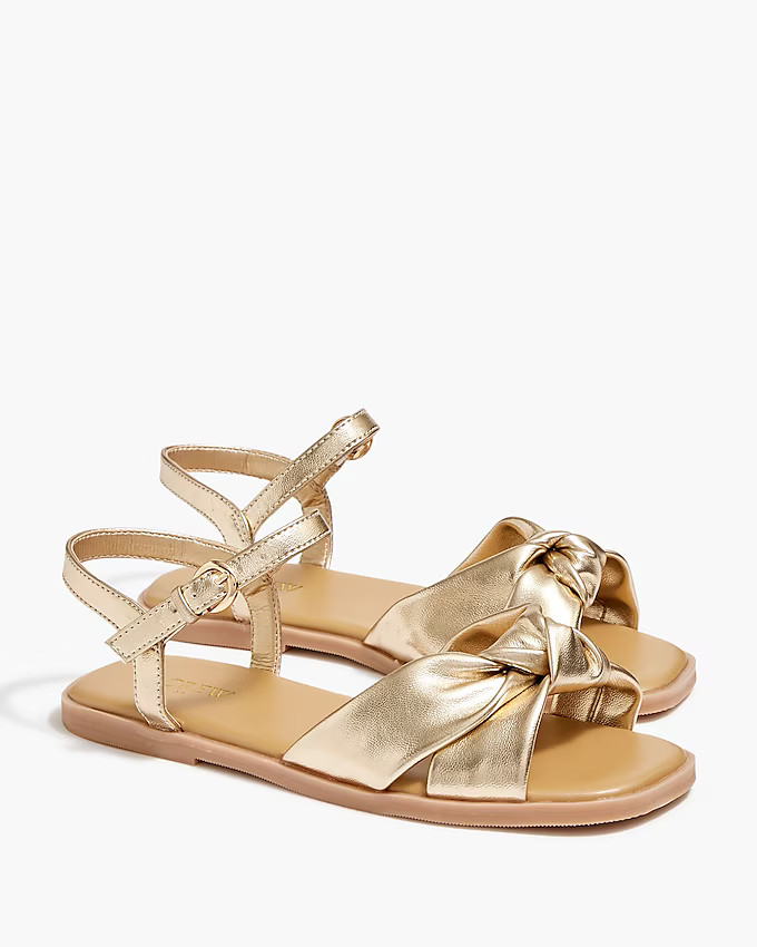 Girls' square-toe knot sandals | J.Crew Factory