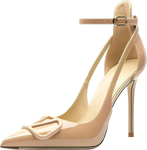 Women's Pointed-Toe Bag-Toe Strappy High-Heeled Shoes Sexy Stiletto Pumps | Amazon (US)