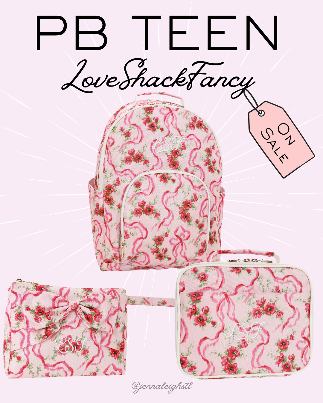 PB Teen deal. The Gear Up LoveShackFancy backpack, lunch bag, and pouch are all on major sale, making it the perfect time to grab a cute and practical set for school or gifting. 

 #LTKmorningroutine #LTKSaleAlert #LTKKids