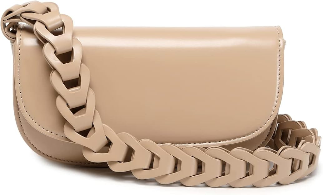 Retro Classic Shoulder Handbag Vegan Leather Clutch Tote Bag Small Crossbody Bag 2 Straps | Amazon (US)