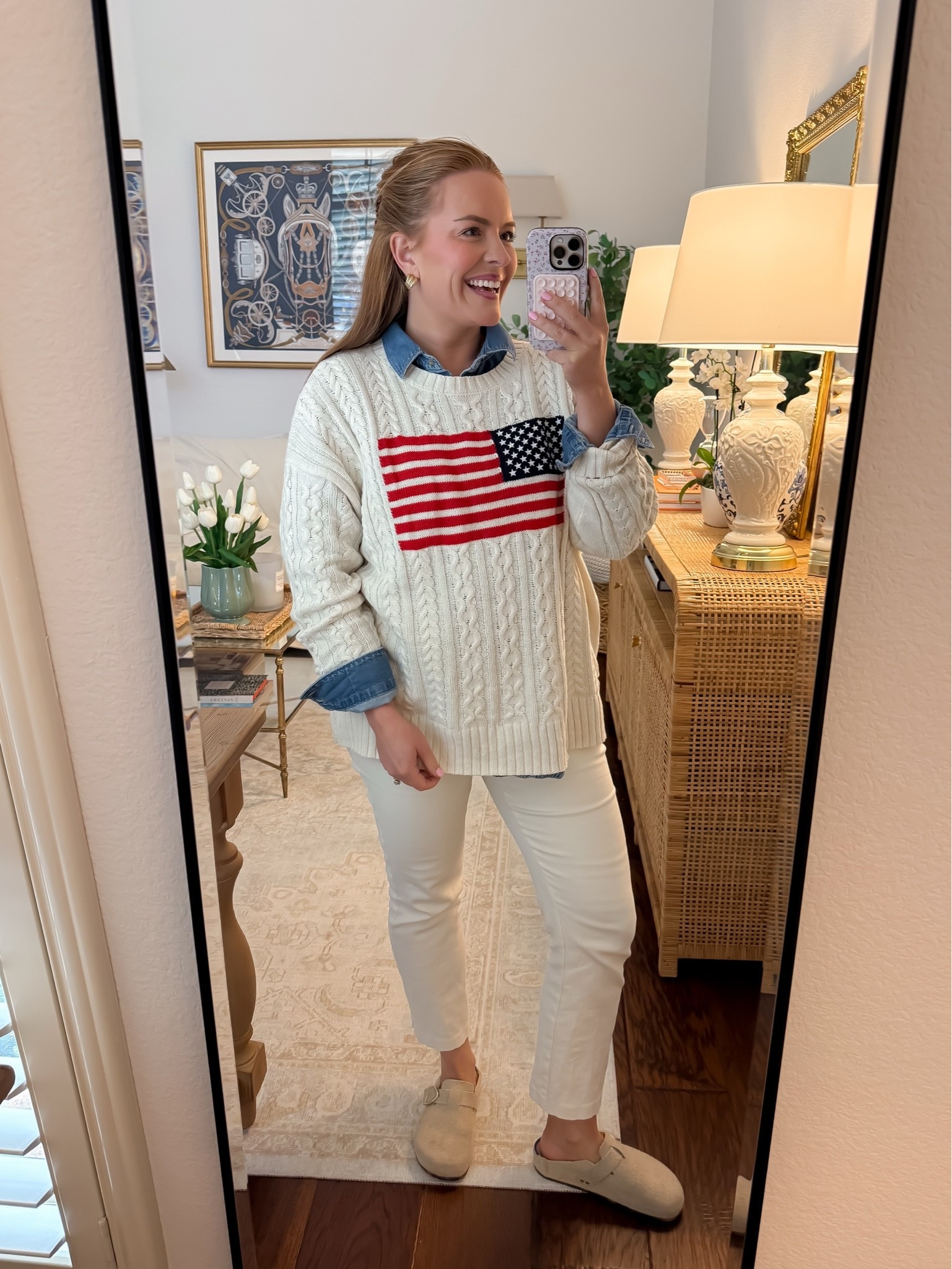 Yesterdays all American look! This cable flag sweater from Target is a must this memorial weekend😍 it’s such a good price!  I got it in a large so it could be oversized!

#LTKgrwm #LTKootd #LTKmomlife