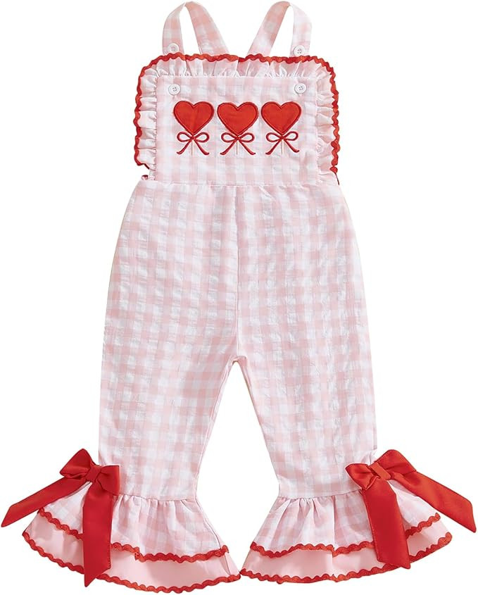 YINGISFITM Toddler Girl Overalls Baby Girl Birthday Outfit Sleeveless Bell-Bottom One Piece Rompe... | Amazon (US)