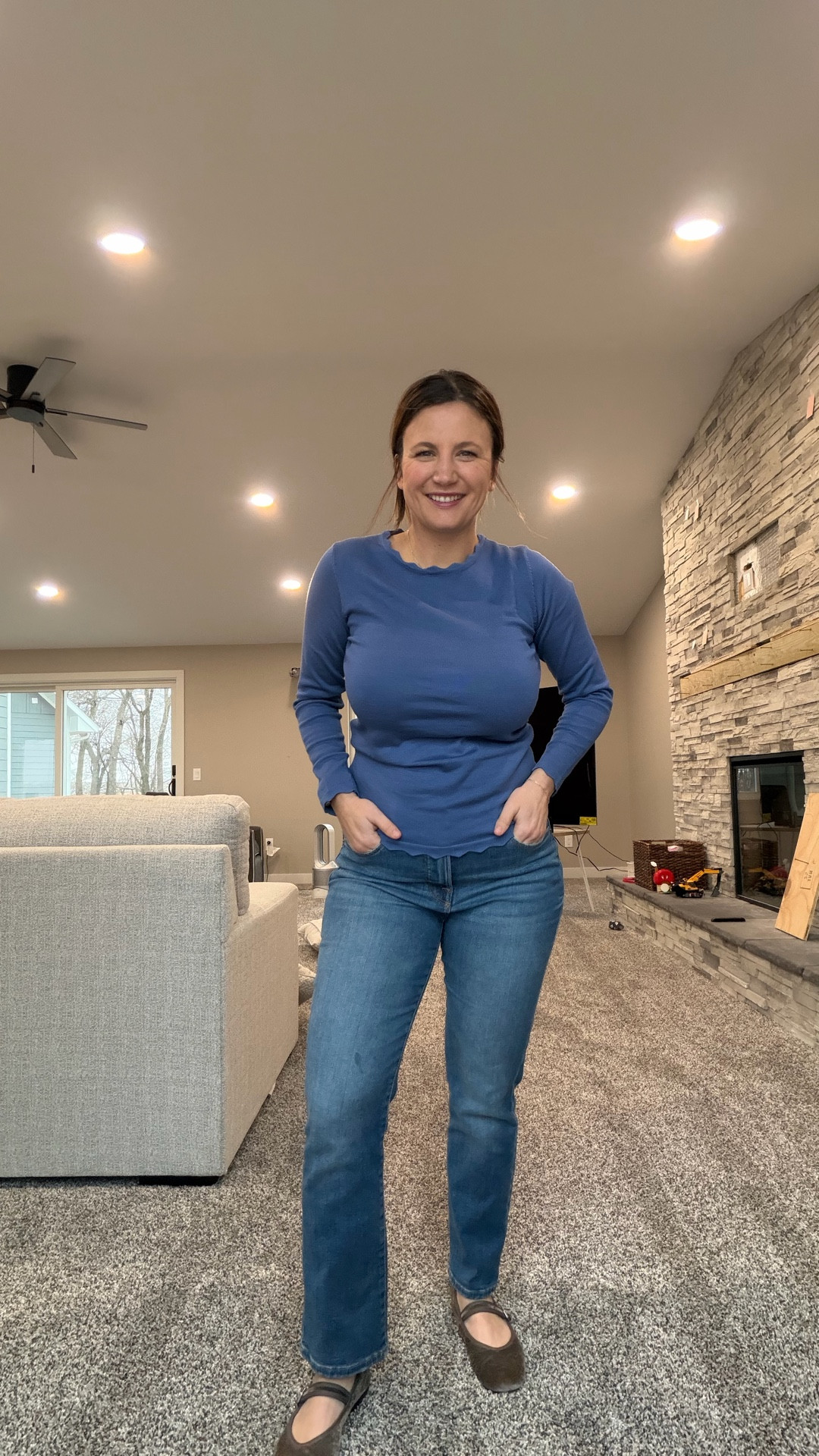 Easy outfit for church or business casual! These jeans are some of my favorite @goodamerican jeans! Thes @dolcevita flats have held up so well this winter! 

#LTKPetite #LTKMidsize #LTKootd