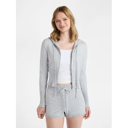 No Boundaries Sweater Hoodie and Shorts Set, 2-Piece, Women’s | Walmart (US)