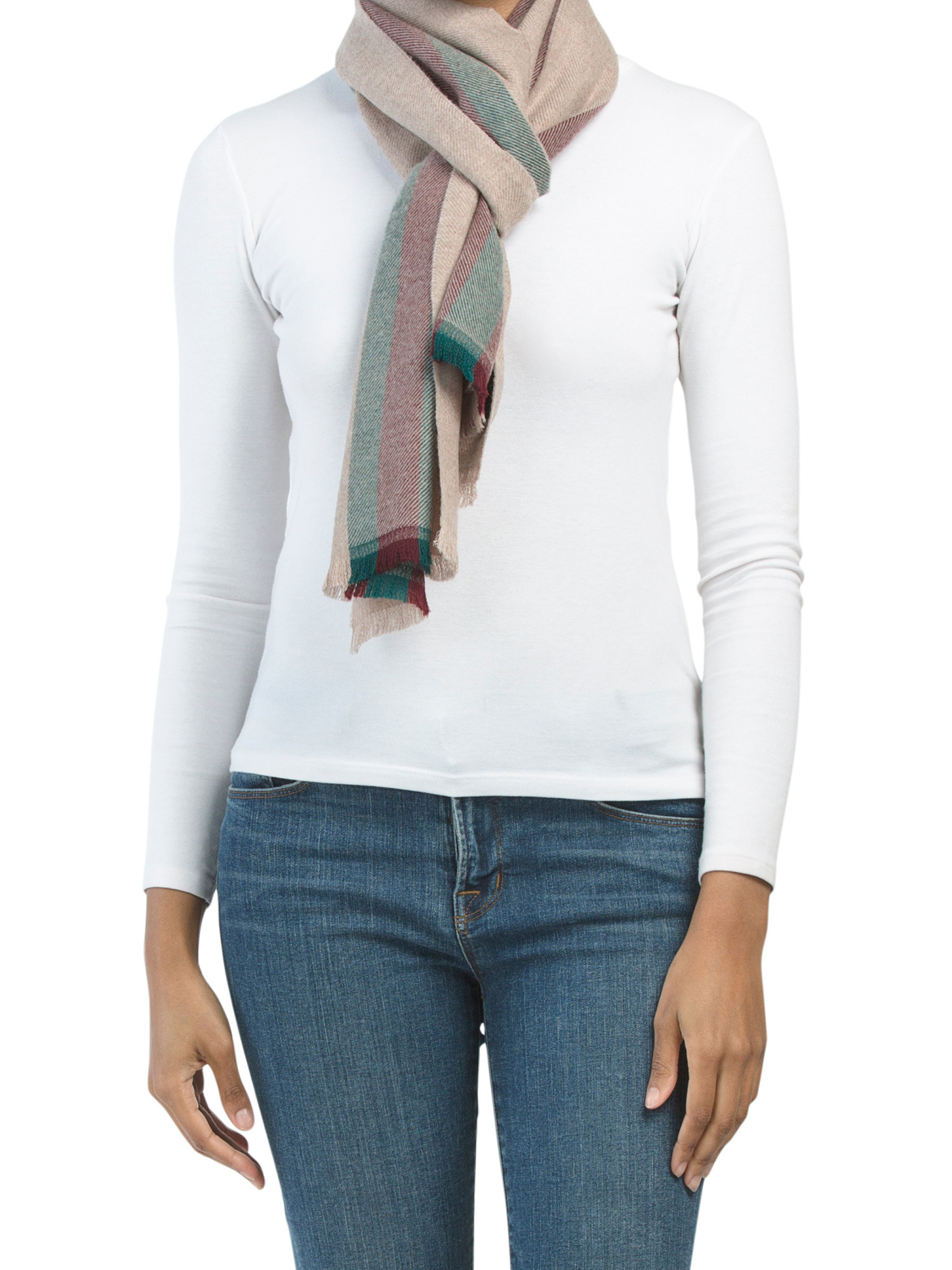 Made In Italy Wool Stripe Scarf | TJ Maxx