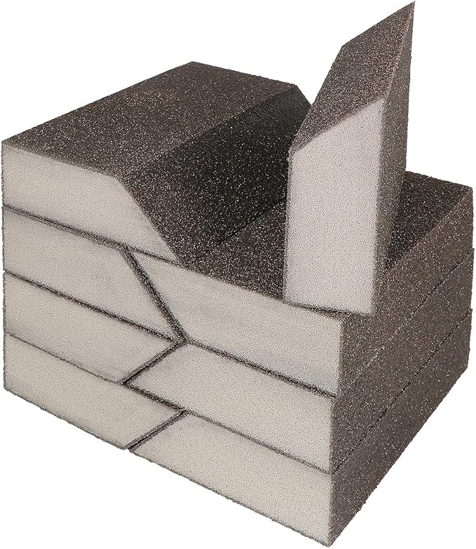 60 Grit Angled Sanding Blocks, Jamiikury Coarse Sponge Sand Block Washable and Reusable, Wet & Dr... | Amazon (US)