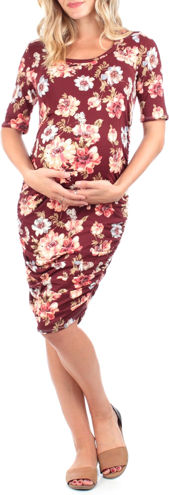 Women's Ruched Maternity Dress - Made in USA | Amazon (US)