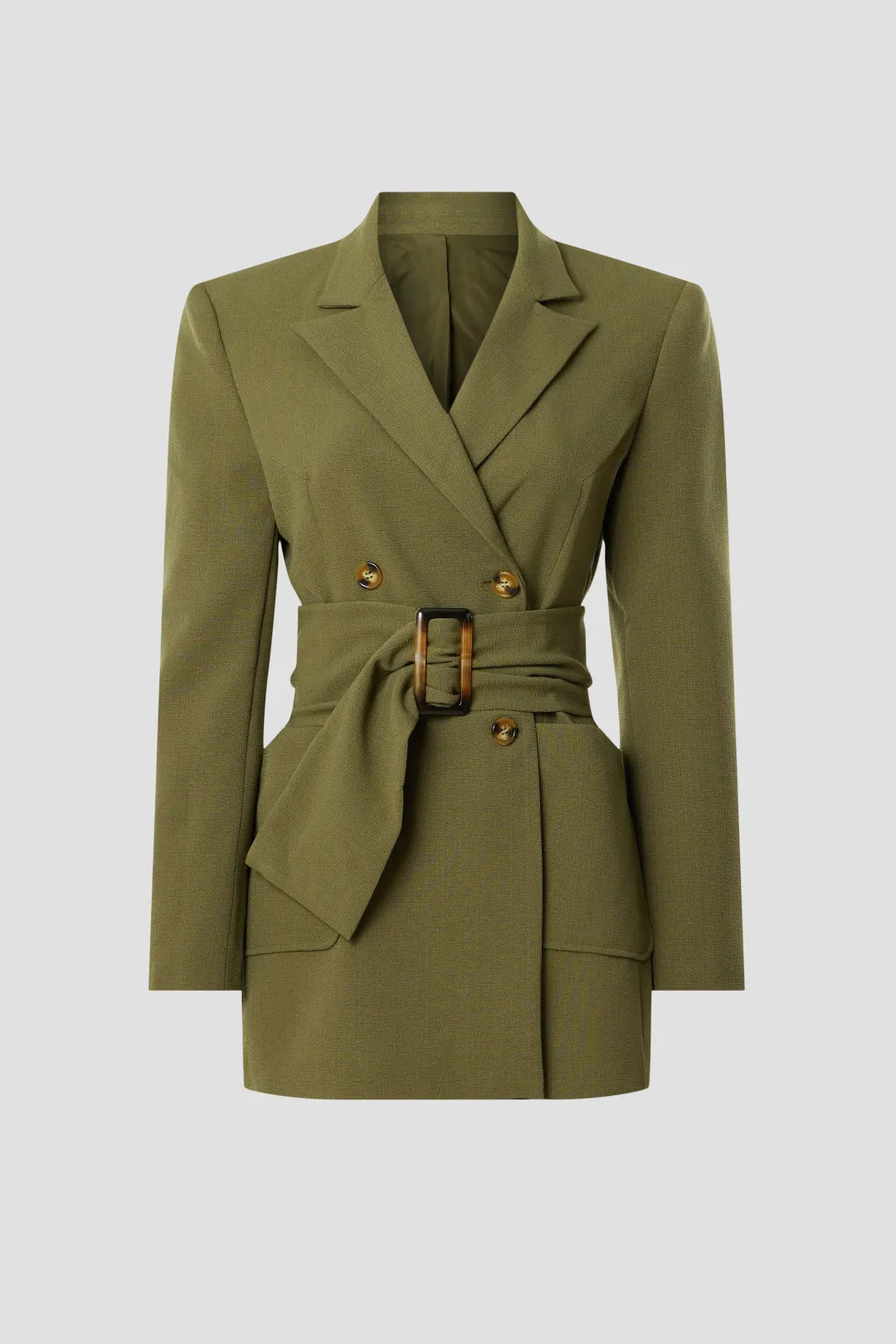 Olive Belted Blazer | Rent the Runway