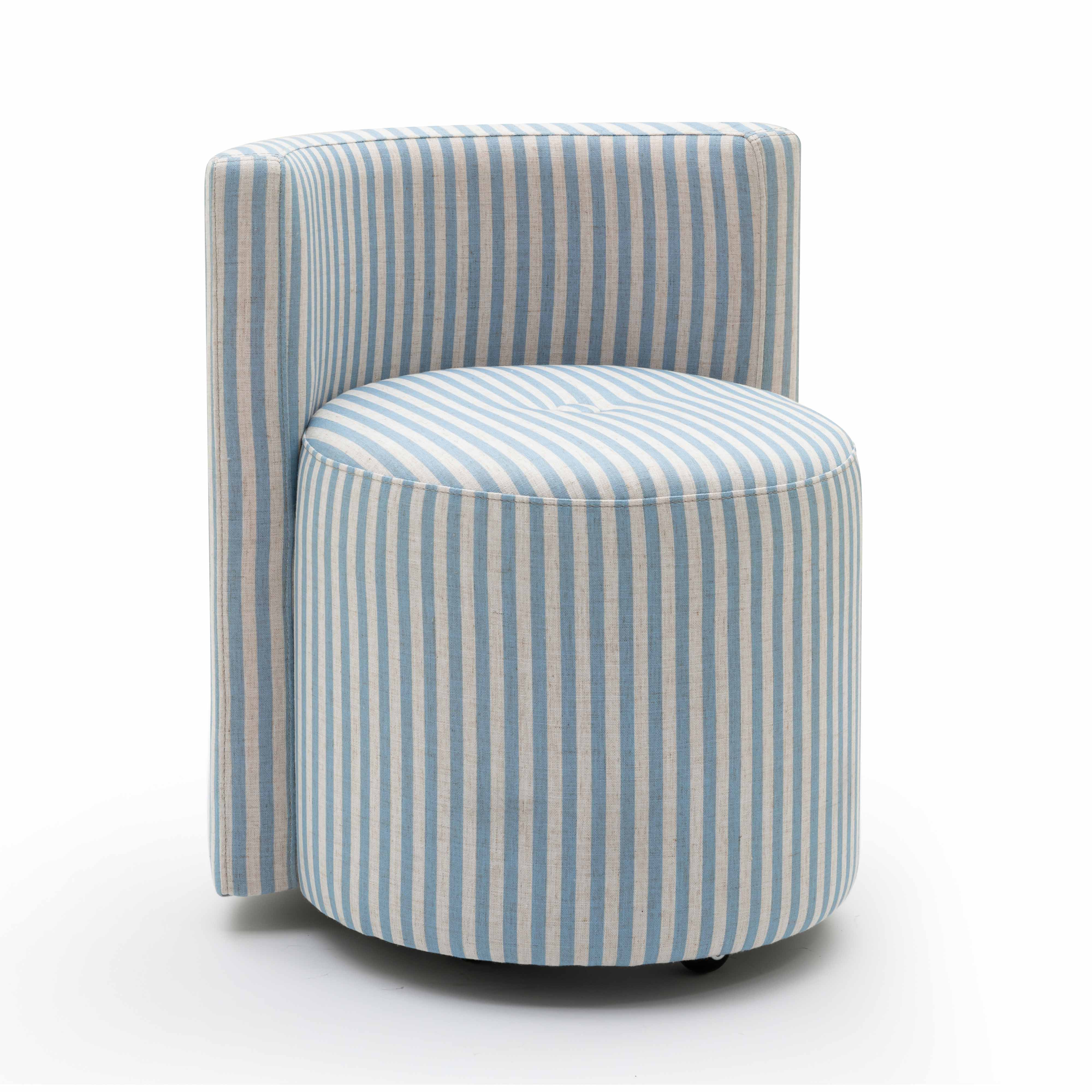 Alyssa Striped Performance Linen Rolling Desk Chair | TOV Furniture