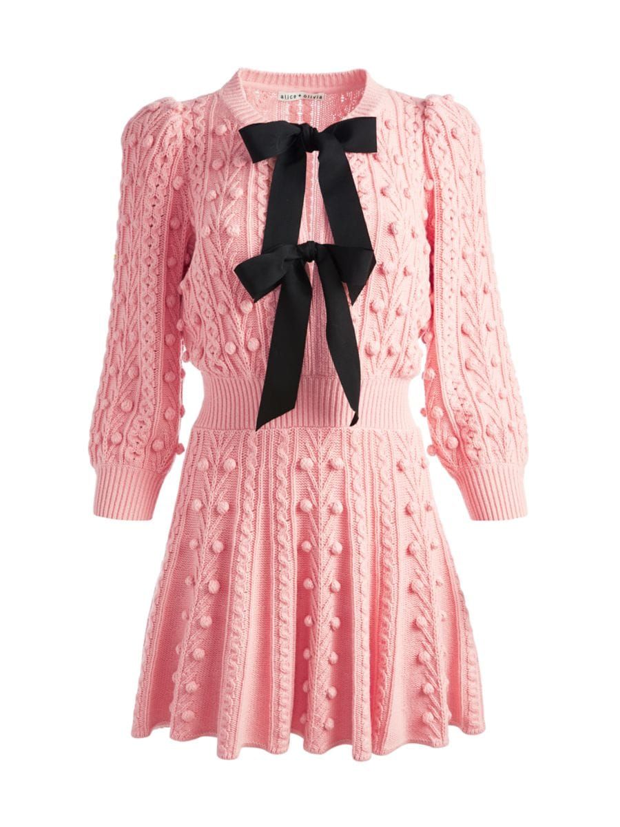Alice + Olivia Kitty Bow Front Sweater Dress | Saks Fifth Avenue