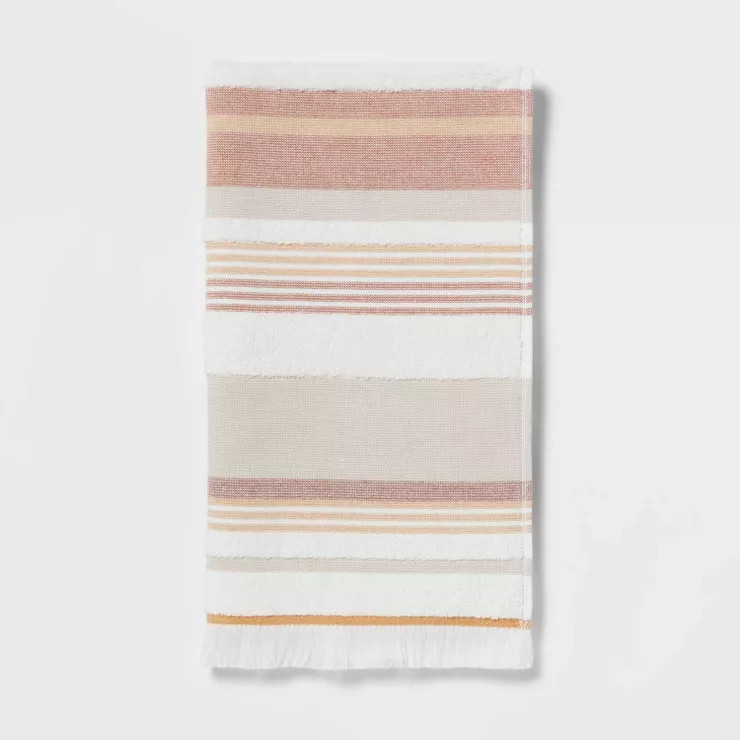 Striped Flat Woven Towel Clay Pink - Threshold™ | Target