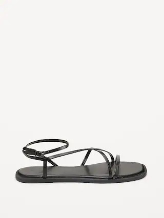 Strappy Faux-Leather Sandals | Old Navy (US)