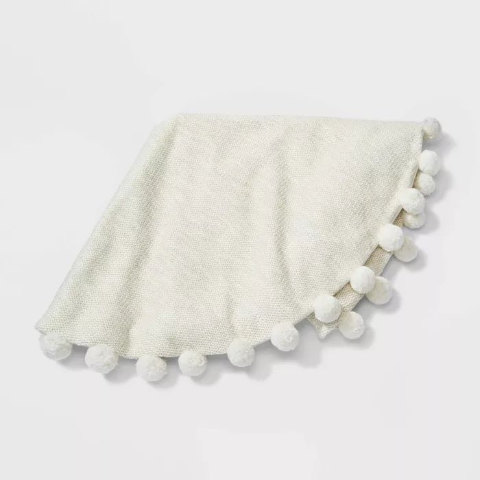 48in Pompom Christmas Tree Skirt Ivory - Wondershop™ | Target