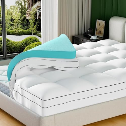 4 Inch Dual Layer Memory Foam Mattress Topper King Size，2 Inch Cooling Gel Memory Foam Plus 2 I... | Amazon (CA)