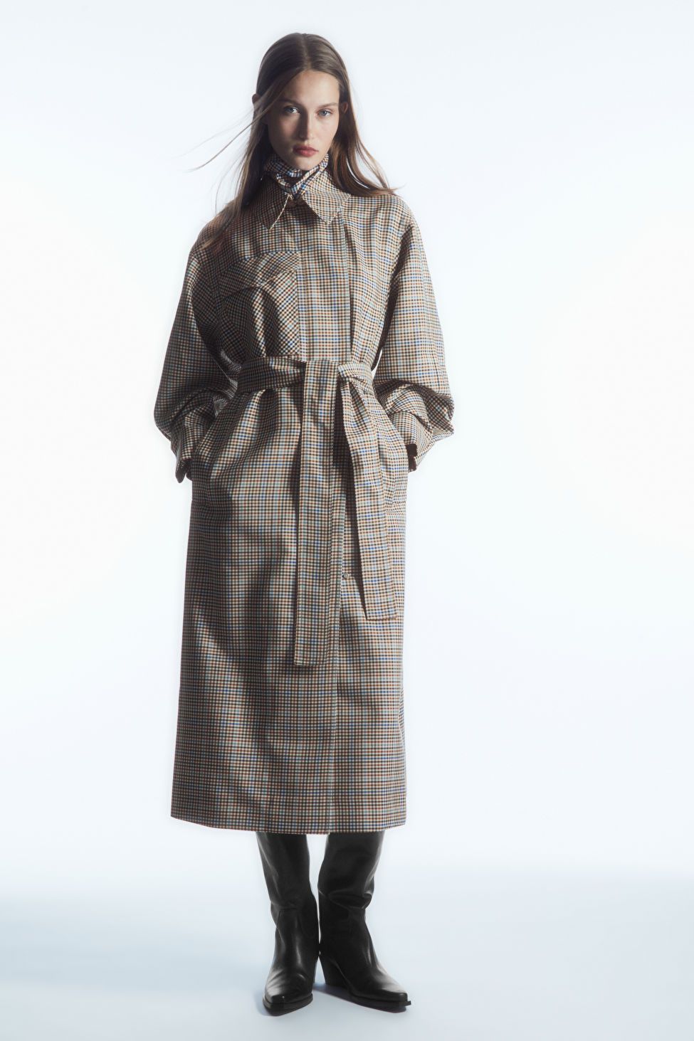 CHECKED UTILITY TRENCH COAT - MULTICOLORED / CHECKED - Coats and Jackets - COS | COS (US)