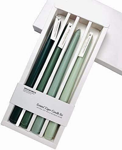 Taper Candles 10'' Colored Candle Sticks Set of 4 | Amber Sandalwood Scented, Natural Soy Wax | H... | Amazon (US)