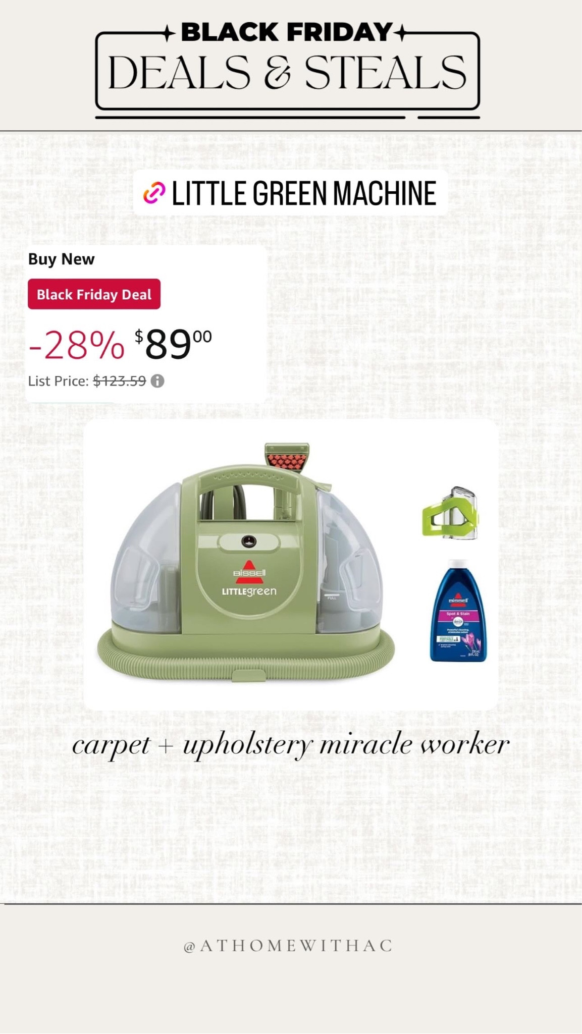 Little green machine Amazon Black Friday sale 

#LTKhome #LTKsalealert #LTKCyberWeek