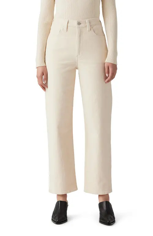 levi's Ribcage High Waist Corduroy Ankle Straight Leg Pants (White Swan) at Nordstrom, Size 31 27 | Nordstrom