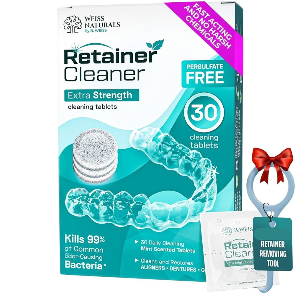 Weiss Naturals Retainer Cleaner Tablets, Invisalign Cleaner, Remove Stains, Odors & Plaque, PERSU... | Amazon (US)