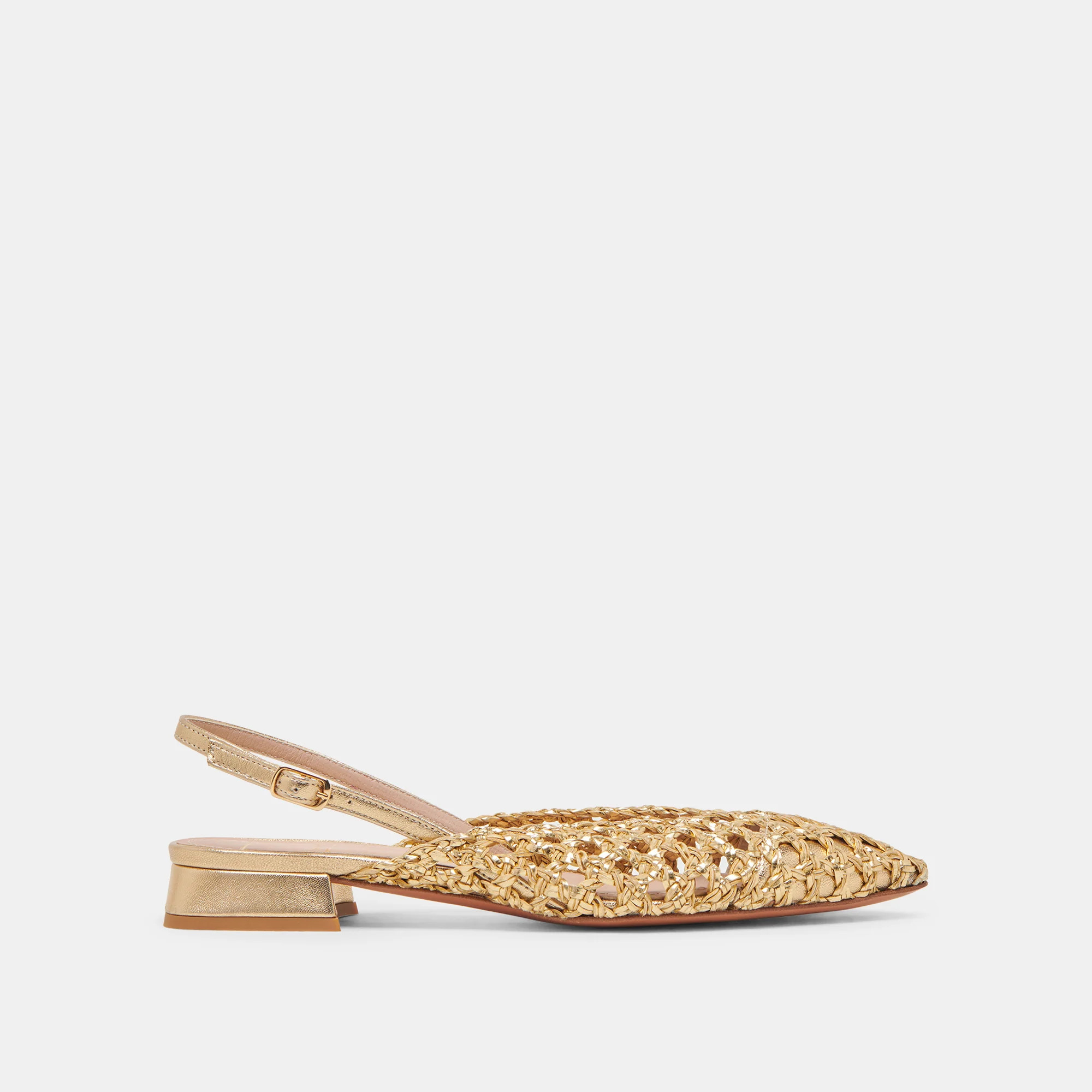 CYNDI FLATS GOLD WOVEN | DolceVita.com