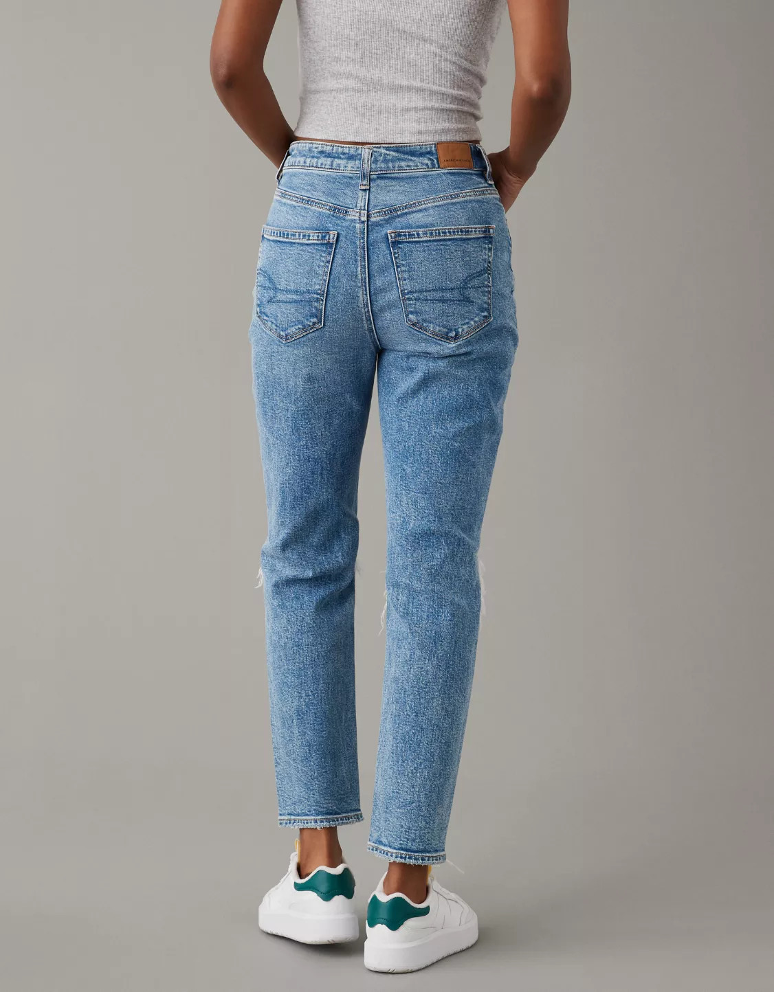 AE Strigid Ripped Mom Jean | American Eagle Outfitters (US & CA)
