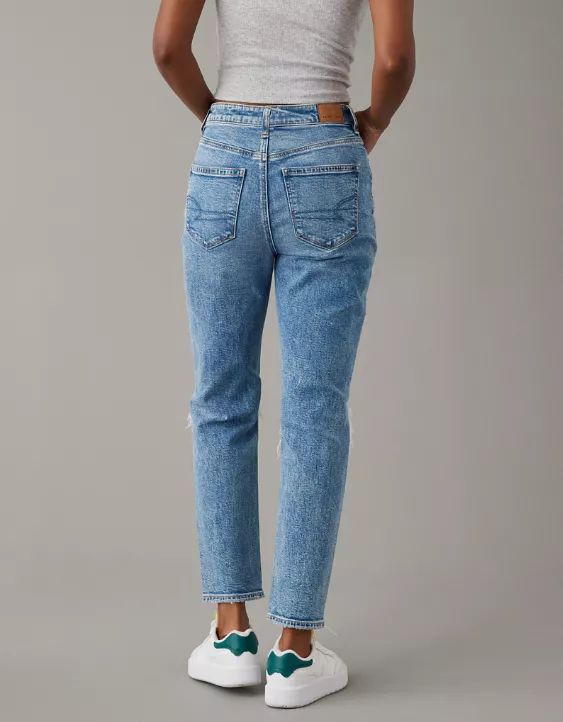 AE Strigid Ripped Mom Jean | American Eagle Outfitters (US & CA)