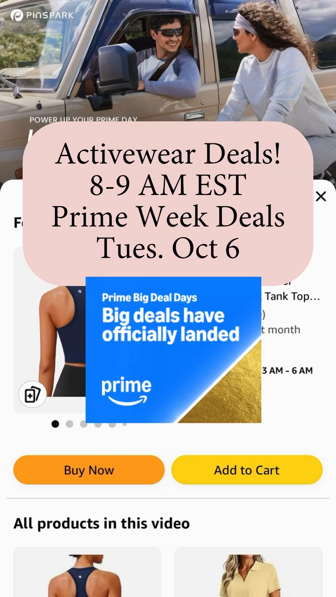 Hi! Prime Big Deal Days is Tuesday and Wednesday, October 6 and 7, and I will be live throughout both days.
Tuesday, October 6
8:00 AM: Pinspark Fashion (on Pinspark's Amazon Live channel)

Join: https://www.amazon.com/live/broadcast/92f18af9-a9f0-41ce-a0d0-e1e7ebbda2e4?placementId=shopping-videos-home&ref=cm_sw_al_ms_MgDL1GwrMLwBE