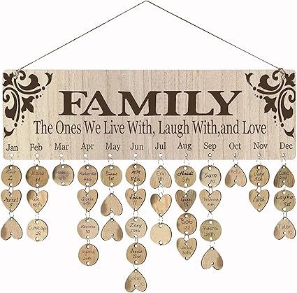 Birthday Gifts Present for Mom Grandma, Family Wooden Birthday Reminder Calendar Board, Help Gran... | Amazon (US)