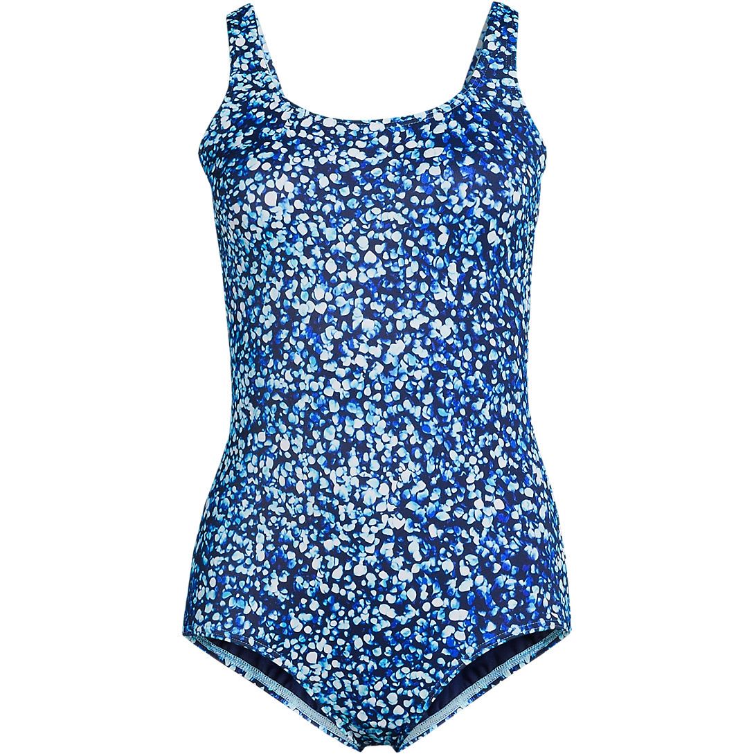 Women's Chlorine Resistant Soft Cup Tugless Sporty One Piece Swimsuit | Lands' End (US)