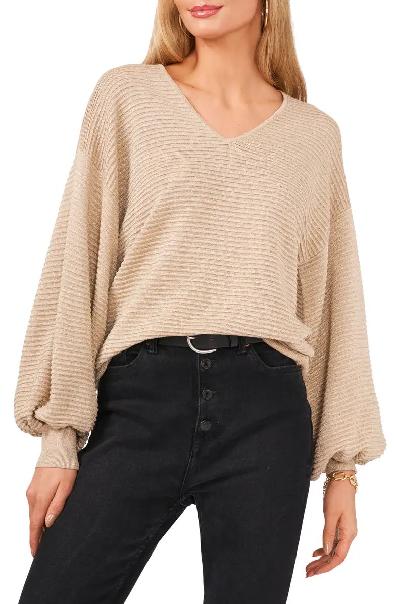 Vince Camuto Ribbed Balloon Sleeve Sweater | Nordstrom | Nordstrom