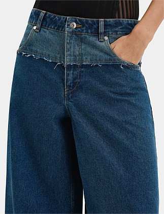 Sir Luna Wide Leg Jean With Raw Edge Detail | David Jones | David Jones (Australia & New Zealand)