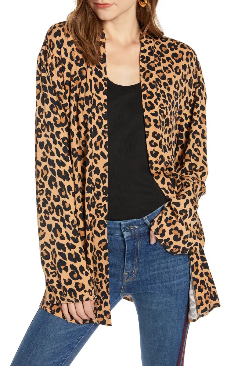 Leopard Print Open Jacket | Nordstrom