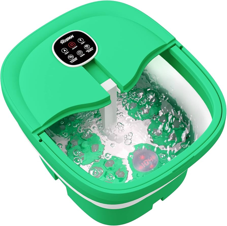 HOSPAN (2023.8 Upgrade Collapsible Foot Spa Electric Rotary Massage, Foot Bath with Heat, Bubble,... | Amazon (US)