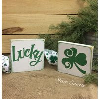 St Patricks Day Decorations Decor Set Of 2 St. Patrick's Day Signs Lucky Sign Rustic Signs Shamrock | Etsy (US)