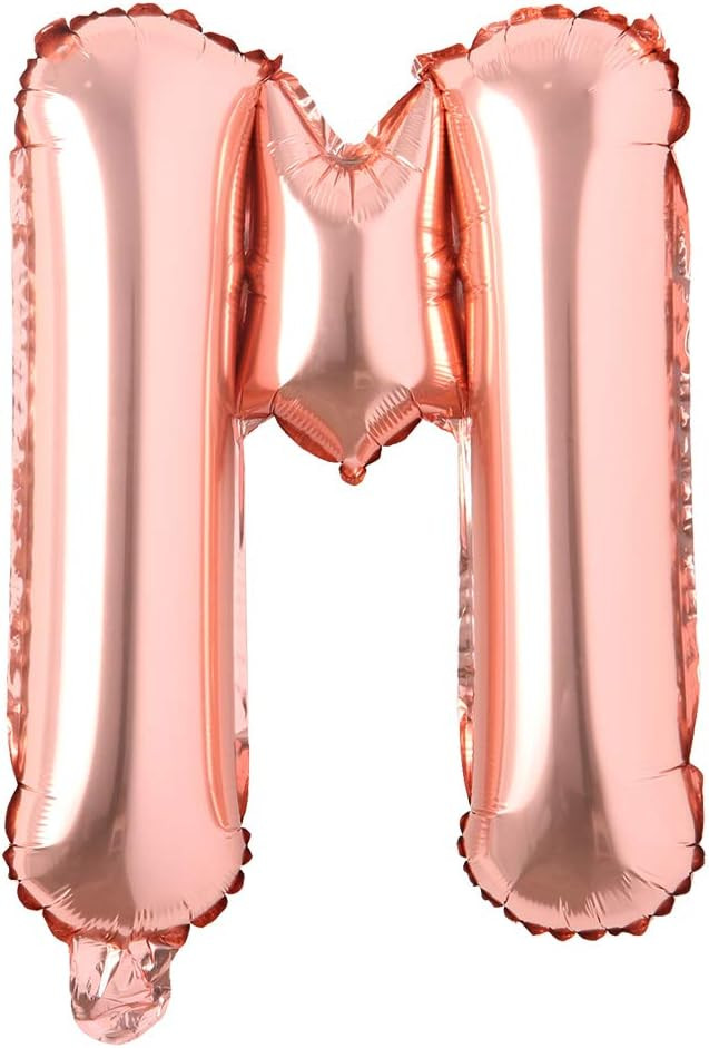 16" inch Single Rose Gold Alphabet Letter Number Balloons Aluminum Hanging Foil Film Balloon Wedd... | Amazon (US)