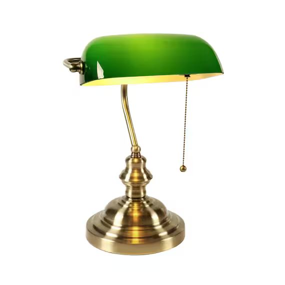 The Emerald Banker  Green Glass Desk Lamp - Etsy | Etsy (US)