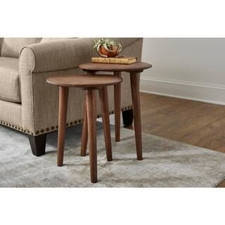 Home Decorators Collection Haze Brown Finish Wood Accent Tables (Set of 2) (16 in. W x 21 in. H) ... | The Home Depot